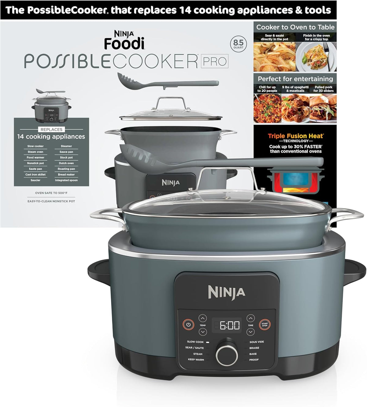 Olla Multicooker 14 en 1 de 8,5 Qt con Triple Calor